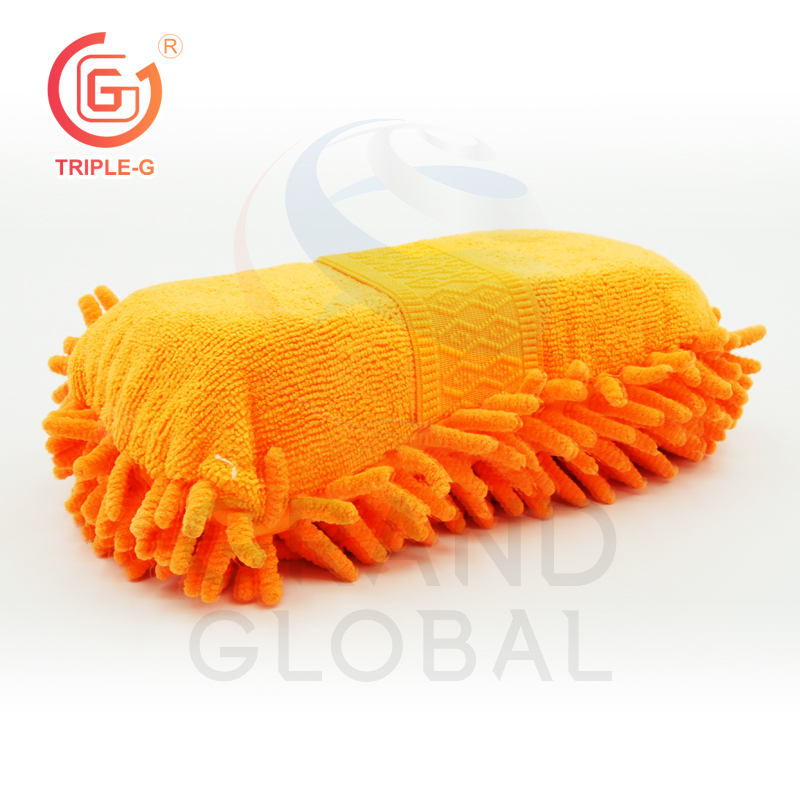 TRIPLE-G ฟองน้ำไมโครไฟเบอร์ ล้างรถ แบบตัวหนอน เช็ดทำความสะอาดรถยนต์