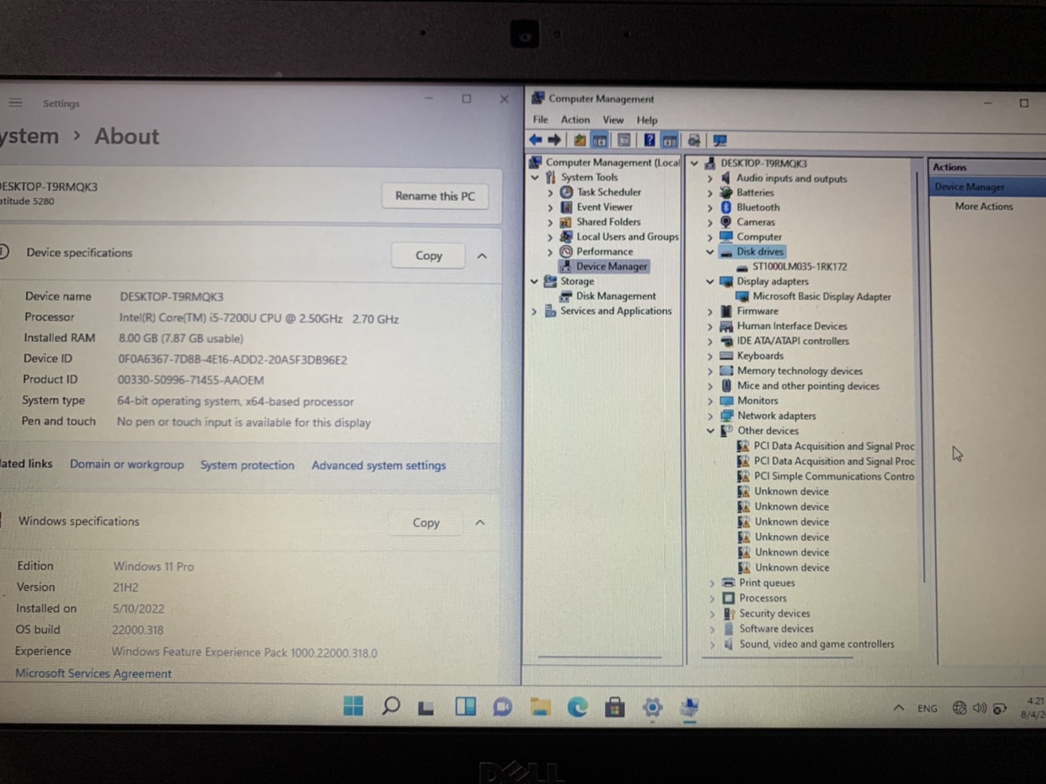 โน้ตบุ๊ค Notebook Dell Latitude 5280(i5-7200U/8GB/1TB)+Adapter+กระเป๋า