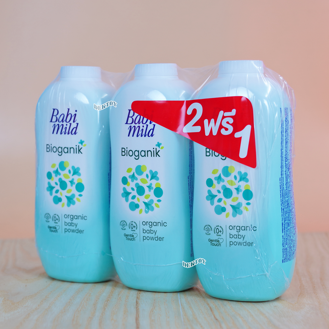 2 ฟรี 1 Babimild เบบี้มายด์ แป้งเด็ก อัลตร้ามายด์ ไบโอแกนิก 350 กรัม