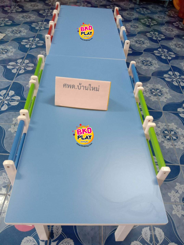 ชุดโต๊ะไม้ผืนผ้า พร้อมเก้าอี้ไม้ 6 ตัว ทำกิจกรรมกลุ่ม โต๊ะเขียนหนังสือเด็ก โต๊ะพร้อมเก้าอี้เด็กพร้อมส่ง สำหรับเด็ก อนุบาล โรงเรียน เนอสเซอรี่ ศูนย์พัฒนาเด็กเล็ก