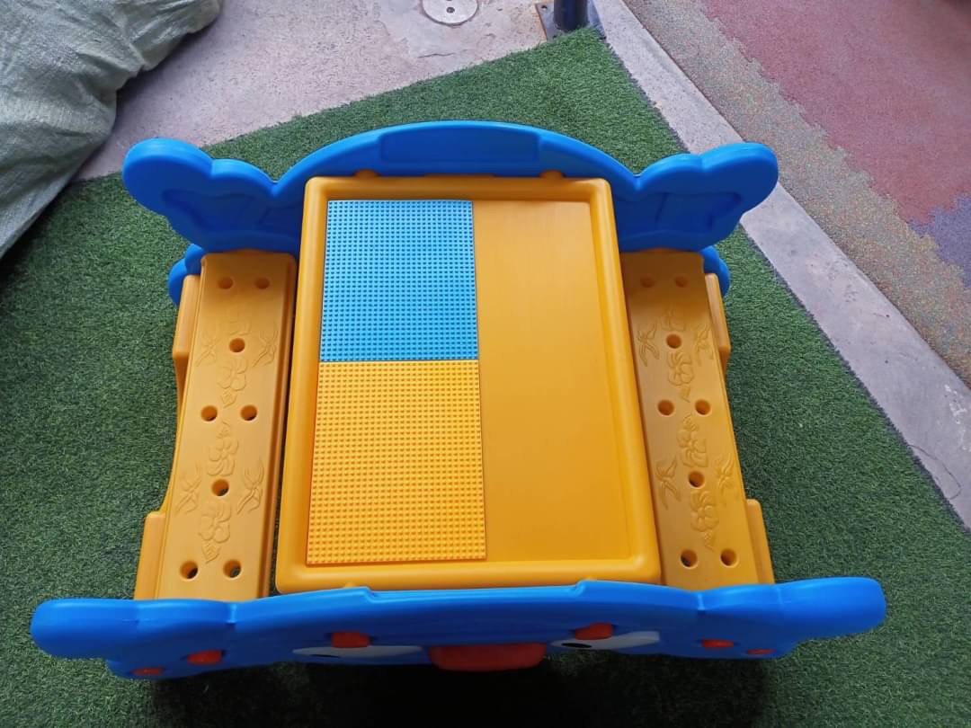 โต๊ะปิคนิก 2in โต๊ะเลโก้ โต๊ะปิคนิคพร้อมเก้าอี้ โต๊ะเด็ก พร้อมส่ง KF-0011