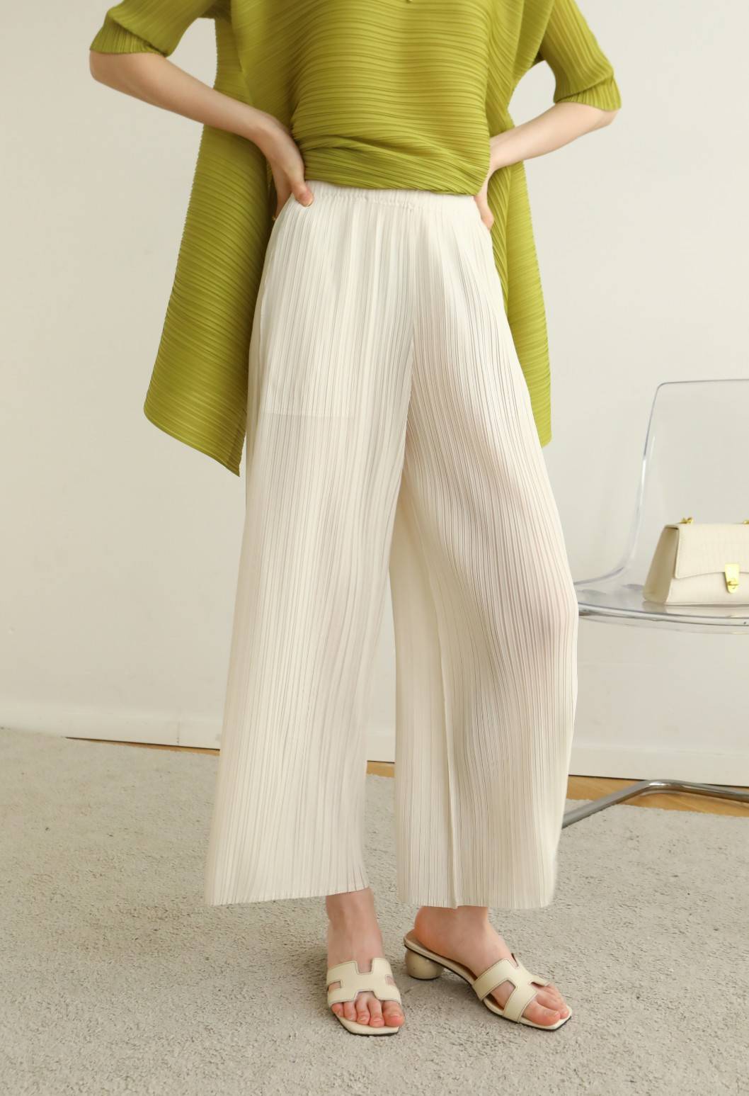 ปรับราคาลง20%!! ยาว 35.5นิ้ว!! 2MUAY รุ่น GJO2122 กางเกงผู้หญิง กางเกงพลีทคุณภาพ 6สี FREE SIZE LOOSE STRAIGHT PLEATED PANTS