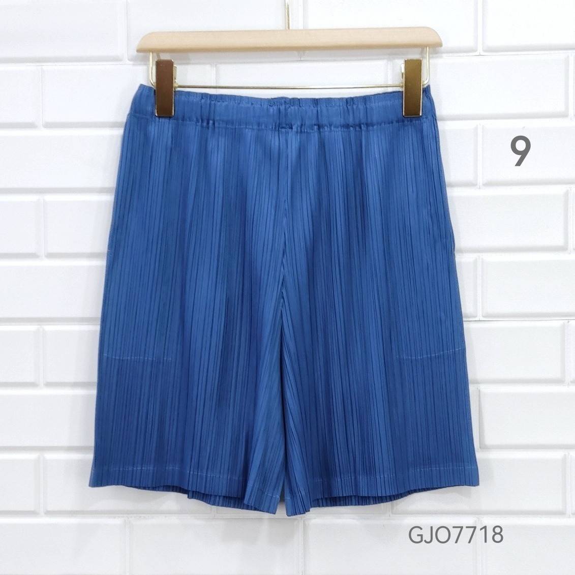 2MUAY BASIC รุ่น GJO7718 กางเกงอัดพลีทงานคุณภาพ BASIC SHORT PLEATED PANTS 12สี FREE SIZE