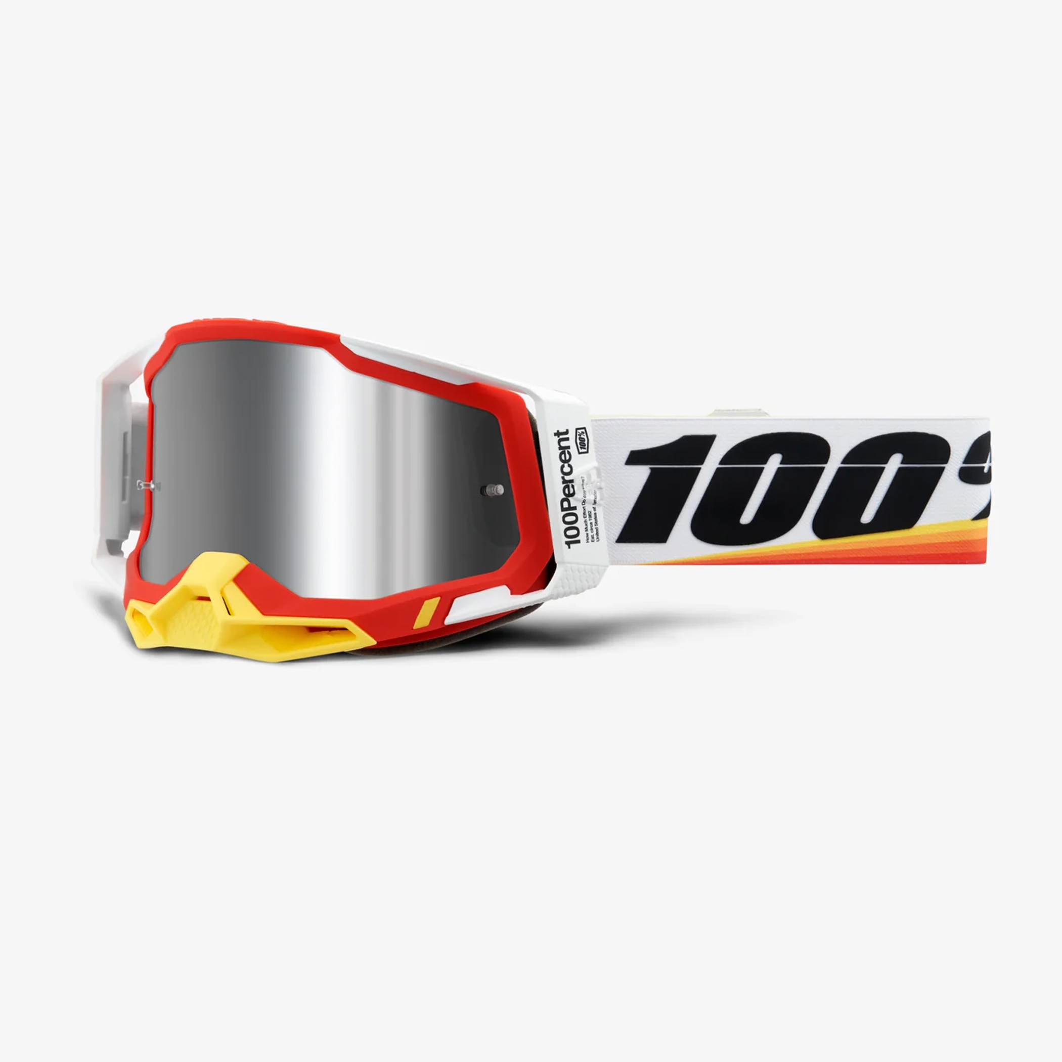 แว่น 100% Racecraft2 Goggle - Arsham Red 2023 Mirror Silver Flash / Clear Lens