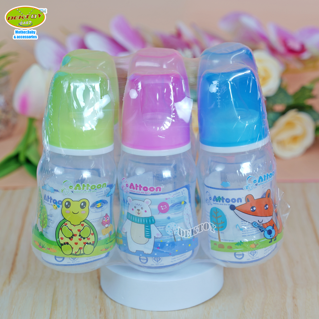 Attoon แอทตูนขวดนมราคาถูก สำหรับเด็กแรกเกิด4ออนซ์แพ็ค6ขวด