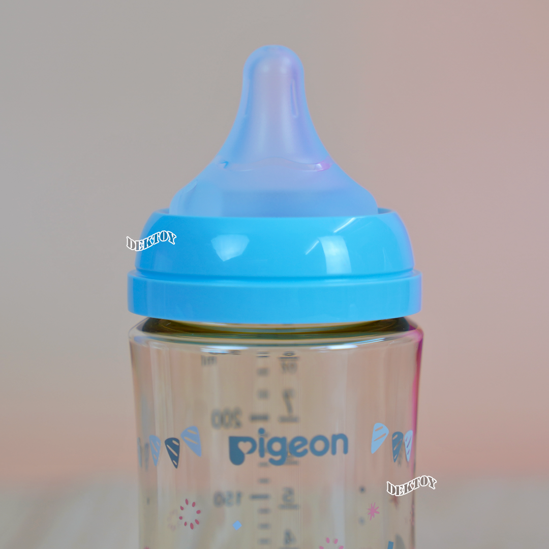 Pigeon พีเจ้น ขวดนมพีเจ้นสีชา PPSU 8 ออนซ์ 240 มล. คอกว้าง แพ็ค2ขวด ลาย HOORAY CAT