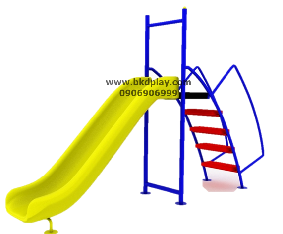สไลเดอร์เดี่ยวพร้อมบันได สไลเดอร์รางเดี่ยว กระดานลื่นตรงสูง120 เครื่องเล่นสนาม กลางแจ้ง เหล็ก,ผลิตในไทย ขนาด 60x300x170 ซม.