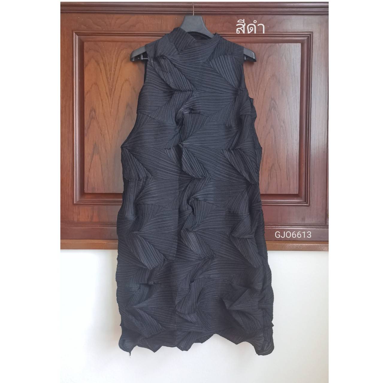 สีใหม่! 2MUAY รุ่น GJO6613-9 เดรสพลีทคุณภาพ SLEEVELESS ZIGZAG PLEATED DRESS 9 สี FREE SIZE