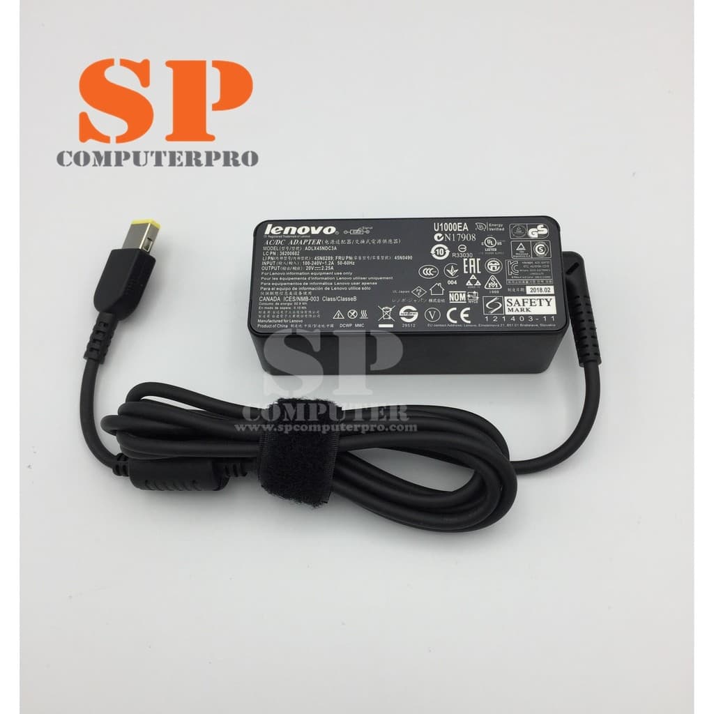 Adapter LENOVO อแดปเตอร์ของแท้ LENOVO L470 T431s T450 X230 X230s X240 X240s X260 20V 2.25A 45W USB Pin
