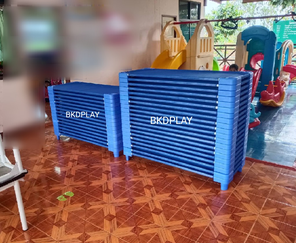 เตียงผ้าตาข่ายB สีน้ำเงิน โครงสร้างไฟเบอร์กลาส,เตียงเด็กอนุบาล,เตียงสนาม เตียงตาข่าย เตียงผ้าใบตาข่าย สำหรับโรงเรียน ศูนย์พัฒนาเด็กเล็ก พร้อมส่ง