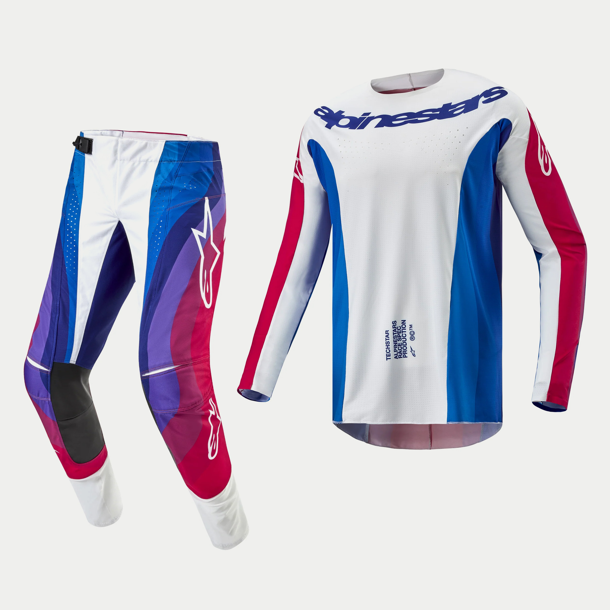ชุด Alpinestars 2024 Techstar Pneuma - Blue/Mars Red/White