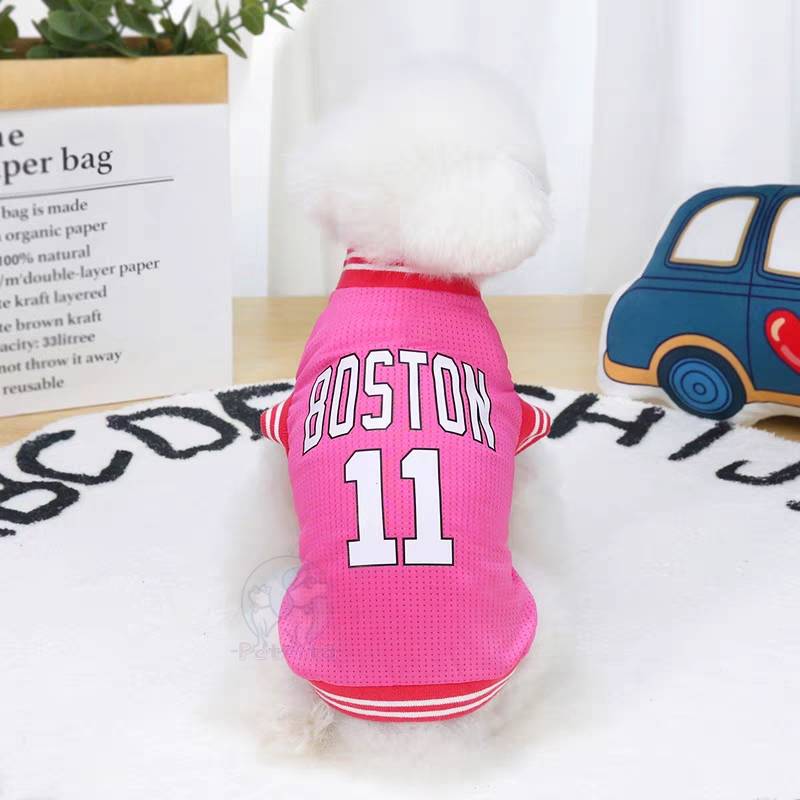 🇹🇭พร้อมส่ง🇹🇭 เสื้อลายทีมบาสผ้ารูตาข่าย 6 สี ใส่สบายเวอร์ for pet สุนัข หมา แมว