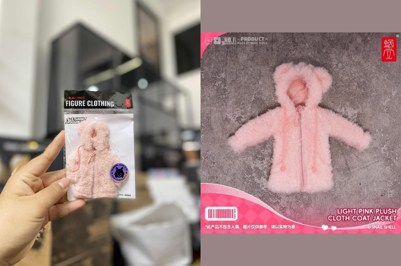 [พร้อมส่ง] Snail Shell 1/12 : Light Pink Plush Cloth (เฉพาะเสื้อคลุมเสริม)