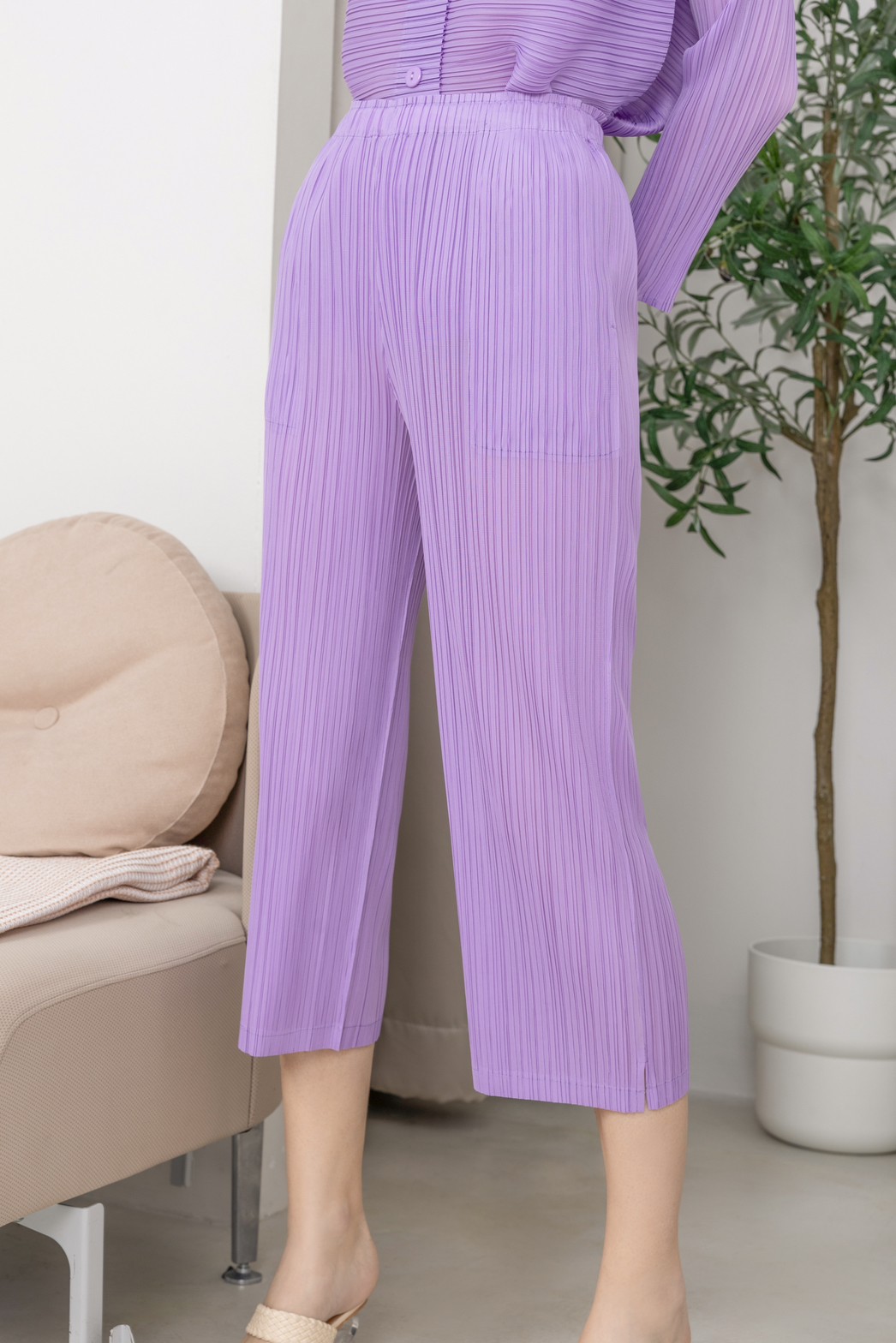 ยาว34นิ้ว! 2MUAY BASIC รุ่น GJO7573 กางเกงอัดพลีทคุณภาพ STRAIGHT PLEAT PANT 12สี FREE SIZE