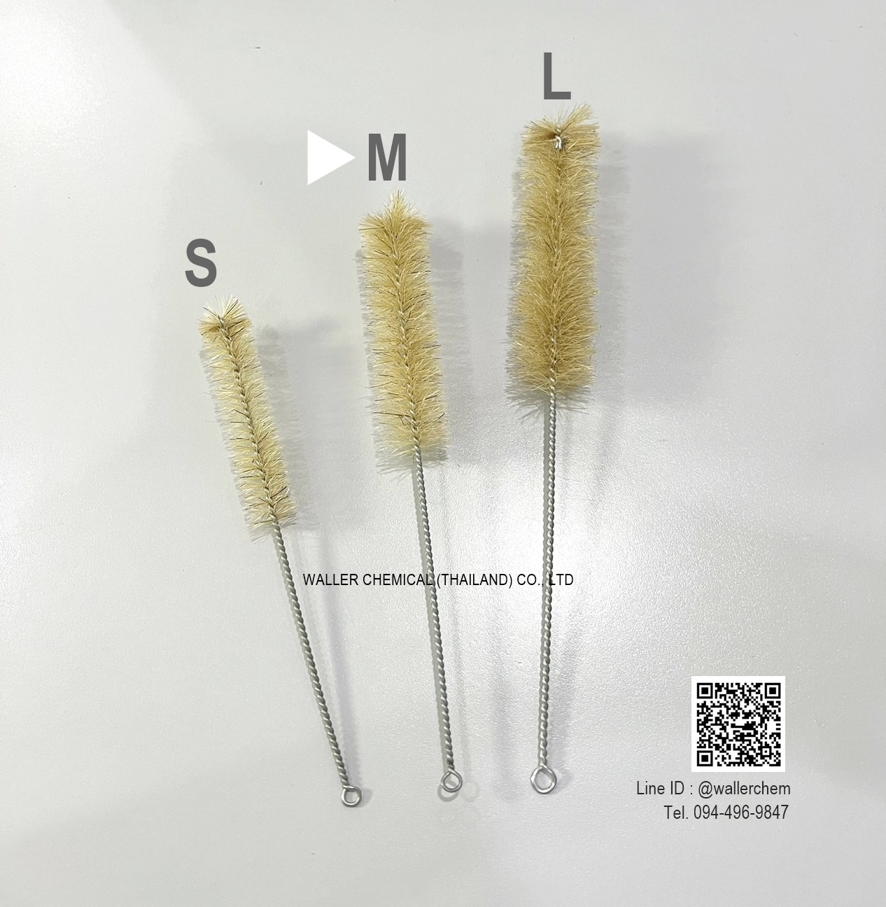 แปรงล้างเครื่องเเก้ว (Brush) No. M ขนแปรงสีเหลือง