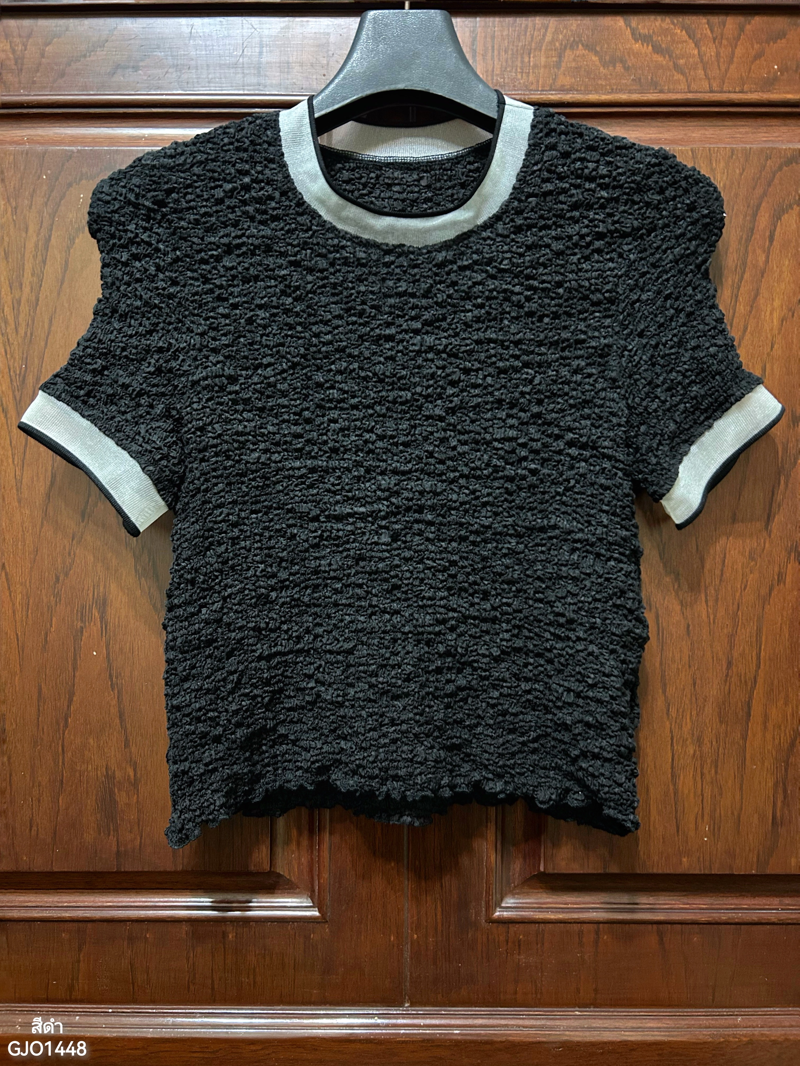 ปรับราคาลง20%!! 2MUAY รุ่น GJO1448 เสื้อพลีทคุณภาพ SMOCK PLEATED TOP 6 สี FREE SIZE