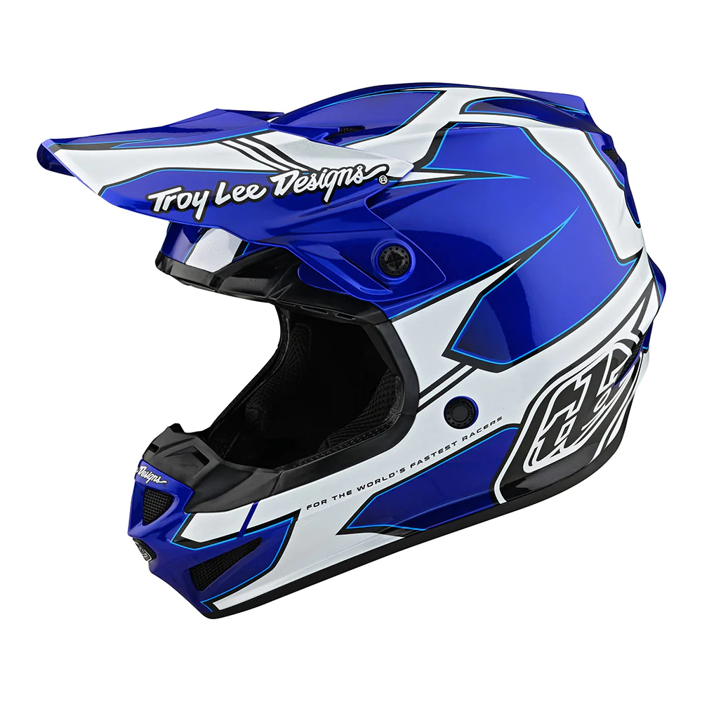 หมวกกันน็อค Troy Lee Designs SE4 Polyacrylite Matrix Blue 2023