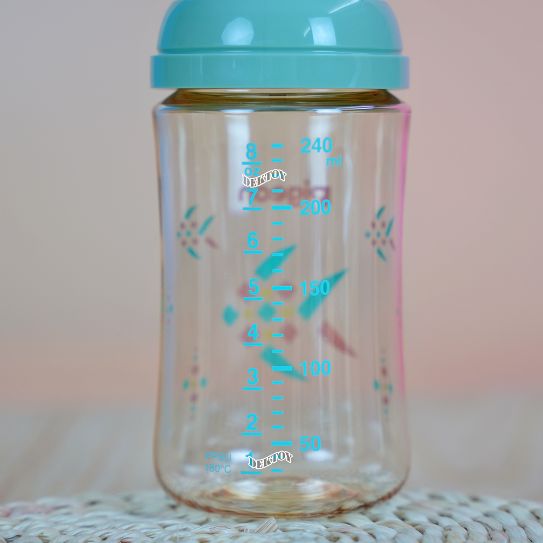 Pigeon Pla- Tapien พีเจ้น ปลาตะเพียน ขวดนมคอกว้างสีชา PPSU ขนาด 8 ออนซ์ แพคคู่