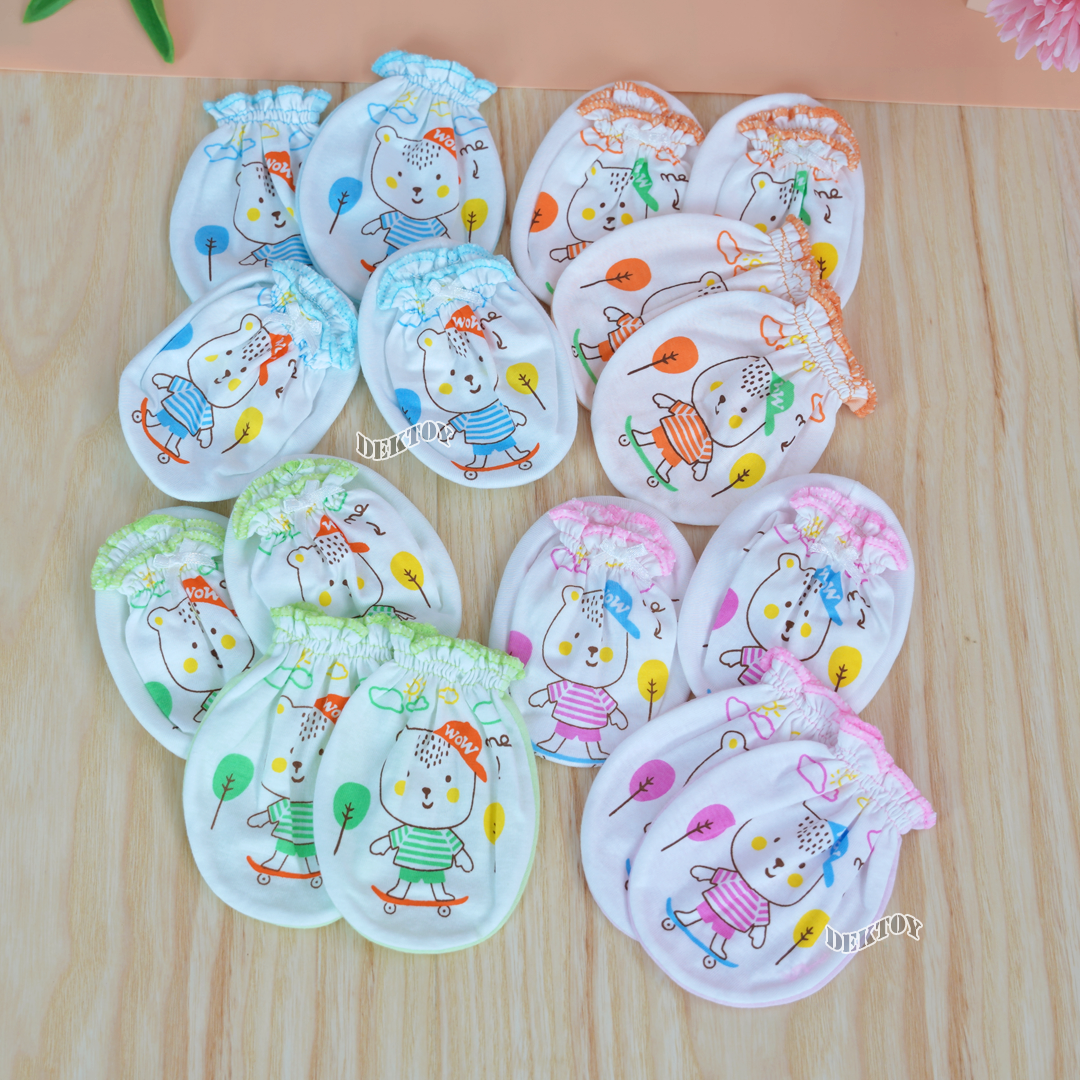 Nana ถุงมือ1คู่ ถุงเท้า1คู่ เด็กแรกเกิดทูโทน