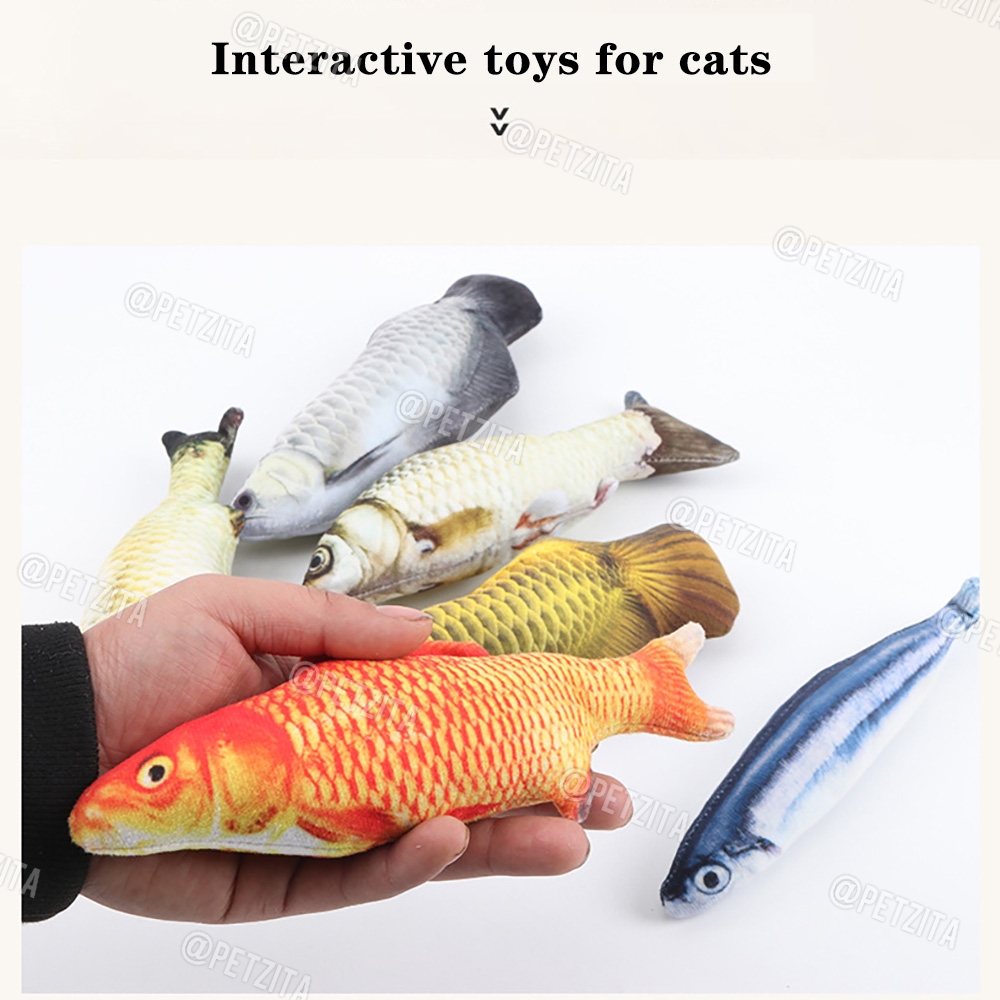 🇹🇭พร้อมส่ง🇹🇭 ตุ๊กตาปลาแคทปนิป 🐟🐠🦈 ยัดในผสมไส้แคทนิป หญ้ากัญชาแมว