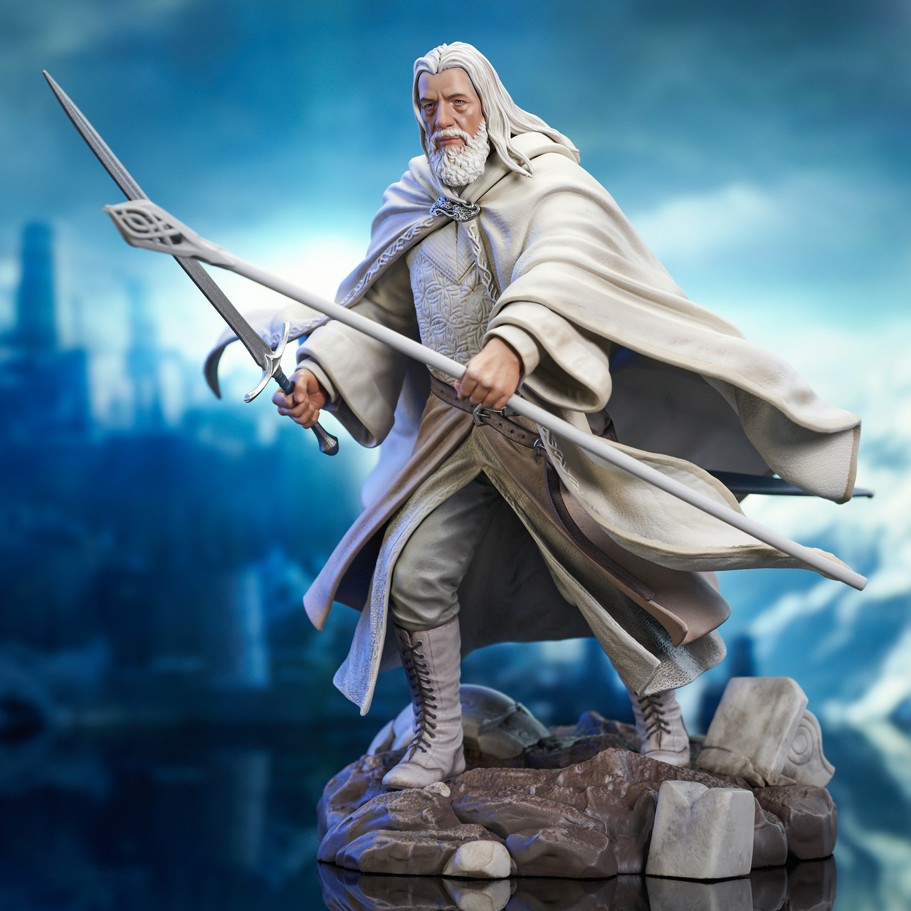 [พร้อมส่ง ] Diamaond select toys (PVC Statue)- Gandalf the White Deluxe Gallery Diorama [9"]