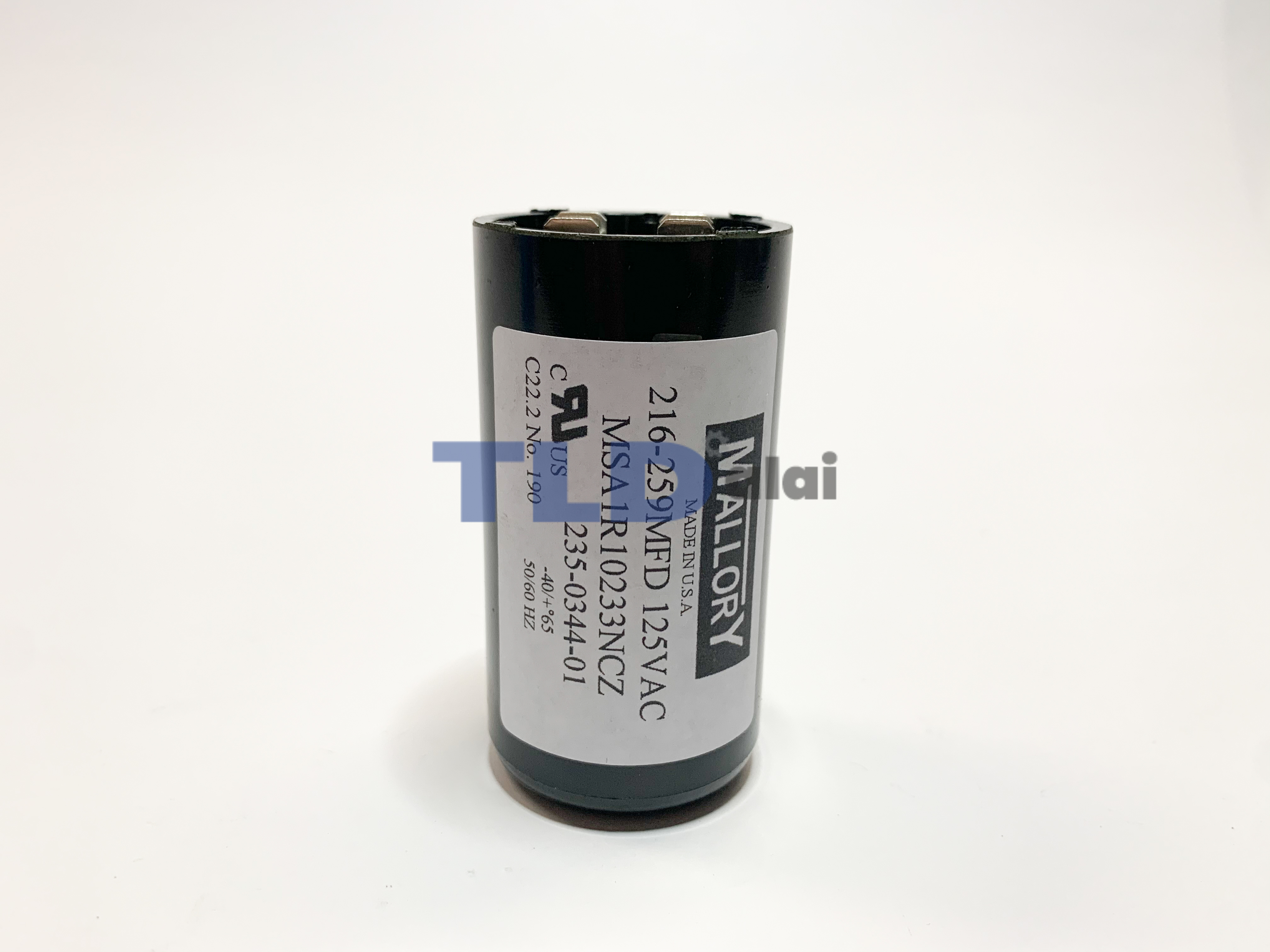คาปาซิเตอร์สตาร์ท 216-259uf 125v ใช้กับ ปั๊มน้ำบาดาล, ปั๊มซัมเมอร์ส(ซัมเมิส), Franklin , คาปาซิเตอร์, START CAPACITOR ยี่ห้อ Mallory