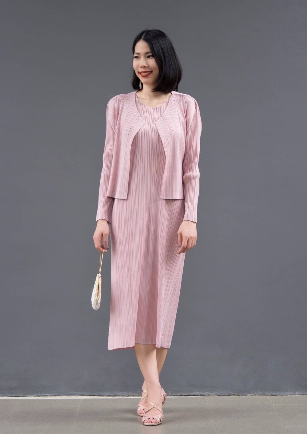 2MUAY BASIC รุ่น GJO8578/GJO7729 SLEEVELESS PLEATED SET เซ็ตพลีทงานคุณภาพ 6สี