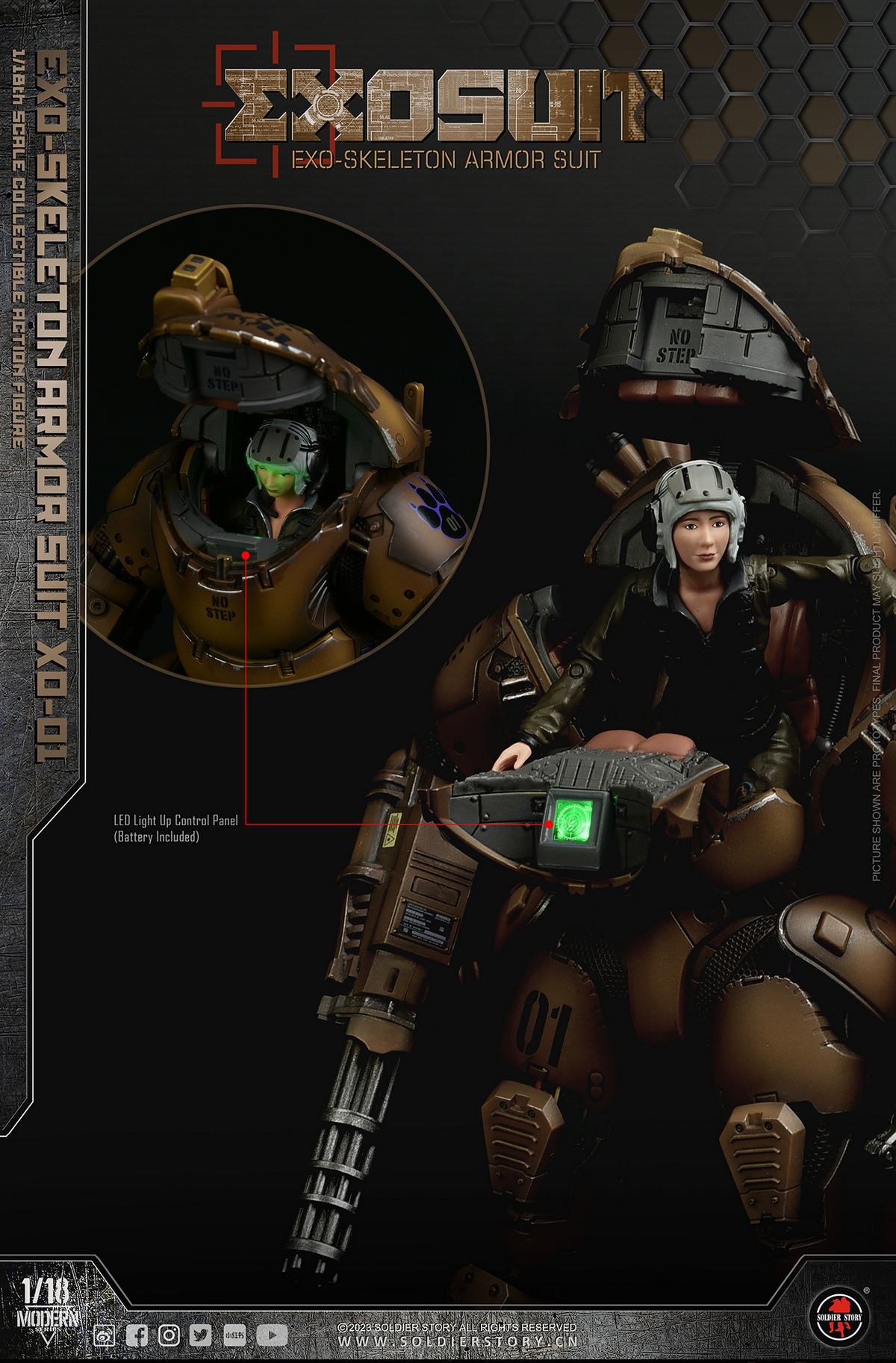 [พร้อมส่ง]SoldierStory SSE001 1/18 : EXO-Skeleton Armor Suit XO-01 Collectible Action Figure