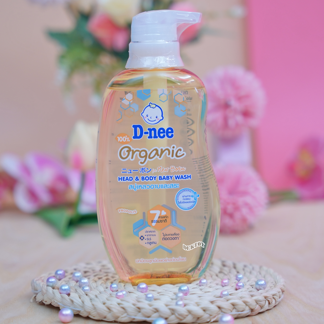 D-nee organic ดีนี่ ออร์แกนิค สบู่เหลวอาบและสระผม ฟอร์นิวบอร์น380มล.