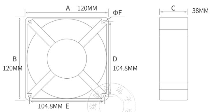 พัดลมระบายความร้อน 220V ขนาด 12*12*3.8cm 20W DP200AP/N2123HSL 220V12038 Axial fan cooling fan