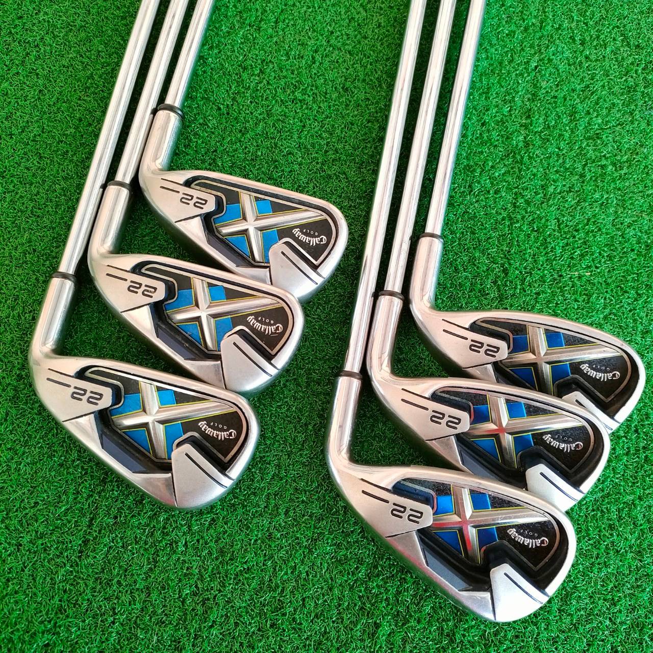 ชุดเหล็ก CALLAWAY X22 มีเหล็ก 5-9 PW ก้าน N.S.PRO 950 GH สภาพสวย สติ๊กเกอร์ที่ก้านอยู่ครบ ตีง่าย ก้านเหล็กเบา คุณภาพสูงครับ