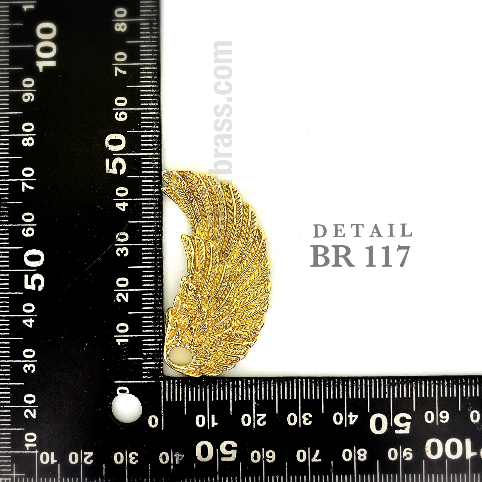 BR117 จี้ลายปีกนก ทองเหลืองแท้ สร้อยคอ ห้อยกระเป๋า ตกแต่งกระเป๋า leatherbrass**ราคาต่อชิ้น**