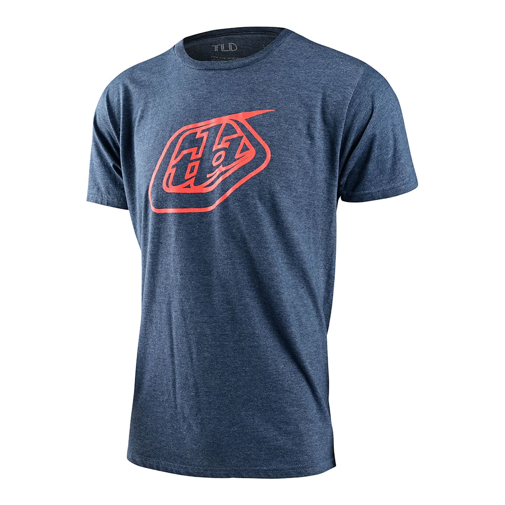 เสื้อยืด Troy Lee Designs Short Sleeve Tee Badge Navy Black Heather
