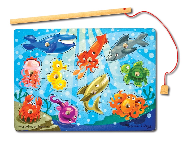 ชุดพัซเซิลไม้ ตกปลา แม่เหล็ก รุ่นลายรถลาก ฝึกทักษะการบังคับมือและสมอง Fishing Magnetic Puzzle Game Melissa&Doug, ของเล่นเสริมพัฒนาการ, ของเล่น