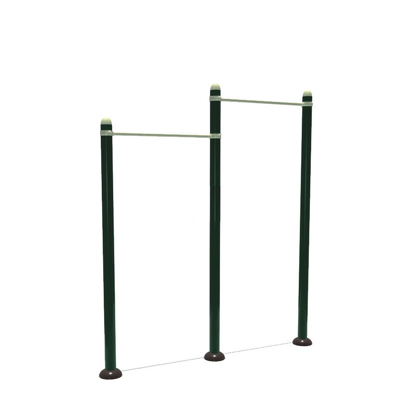 เครื่องออกกำลังกาย กลางแจ้ง ชุดอุปกรณ์บาร์โหน บริหารแขน หน้าอก หัวไหล่ ดันข้อ 2 ระดับ ลานกีฬา อเนกประสงค์ สนามกีฬา งานนำเข้าสำเร็จรูป พร้อมส่ง เป็นสีตามแบบเท่านั้น