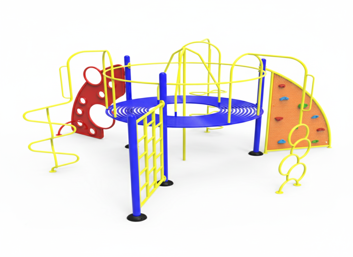 อุปกรณ์ปีนป่ายผสม เครื่องเล่นสนาม กลางแจ้ง เหล็ก ,บาร์โหน ตั้งพื้น ,ปีนป่าย, ของเล่น สั่งผลิต 10-20 วัน ขนาด450x450x250 ซม.