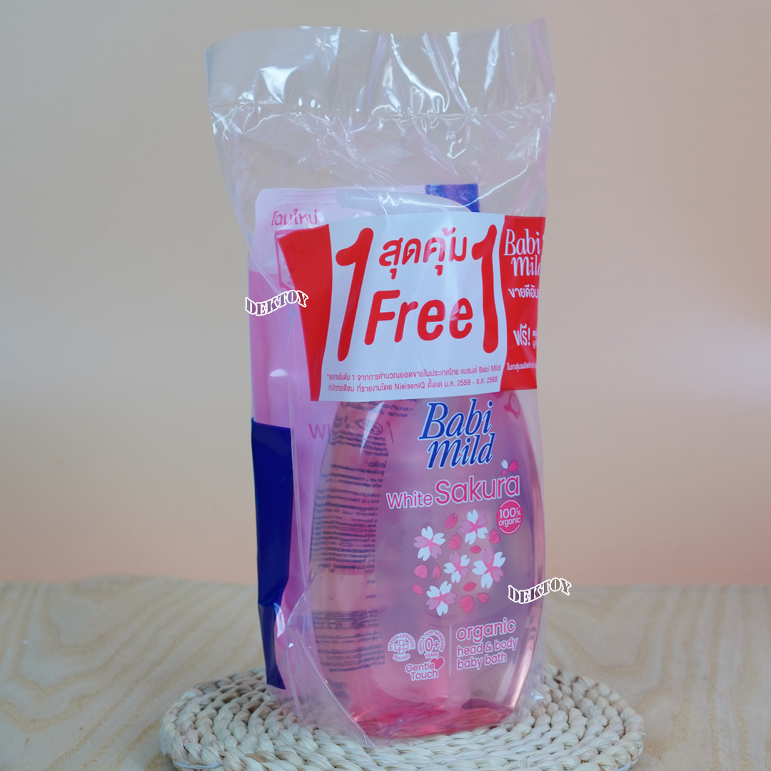 Babi mild เบบี้มายด์ อัลตร้ามายด์ สบู่อาบน้ำสระผม 380 แถม250 มล.หัวปั๊ม