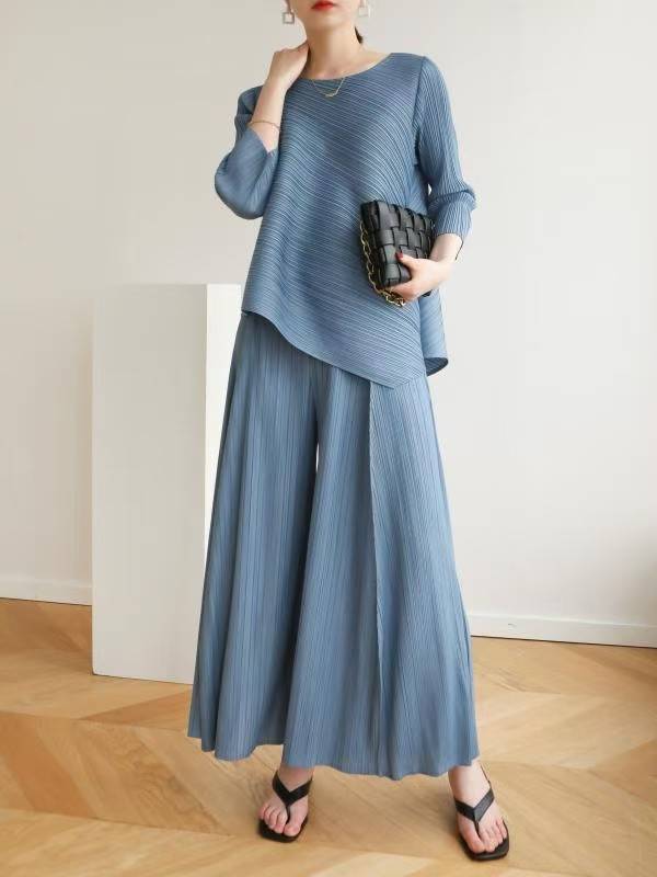 ยาว37.5"นิ้ว! 2MUAY กางเกงผู้หญิง กางเกงพลีทคุณภาพ รุ่น GJO6972 WIDE LEG PLEAT PANT FREE SIZE