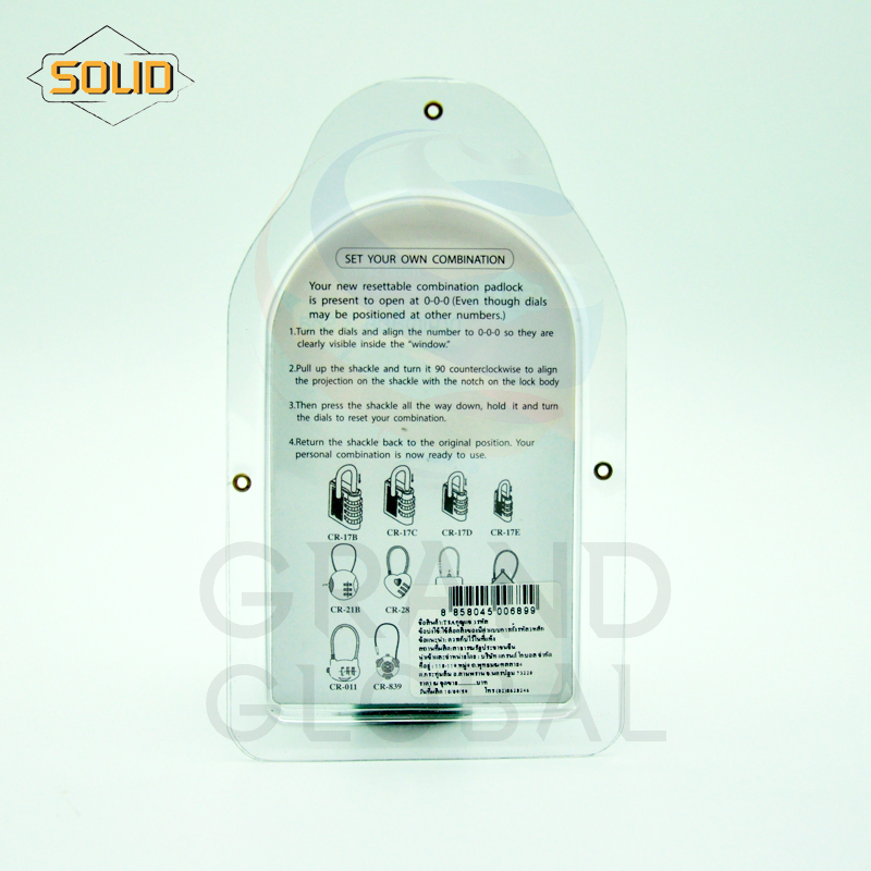 SOLID แม่กุญแจล็อค3รหัส TSA