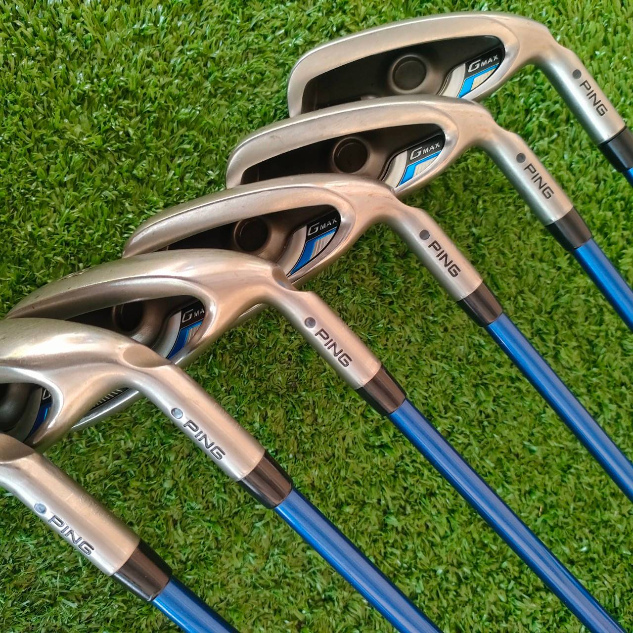 ชุดเหล็ก PING G MAX จุดดำ, จุดดำ LIE จะเท่ากับยี่ห้อทั่วไป, มีเหล็ก 5-9 เเละ W ครบ, ก้าน PING CFS J50 FLEX R เหล็กตีไกลแบบเต็มMAX ไม้กอล์ฟมือสอง ของแท้ BY NakaraLuxurious