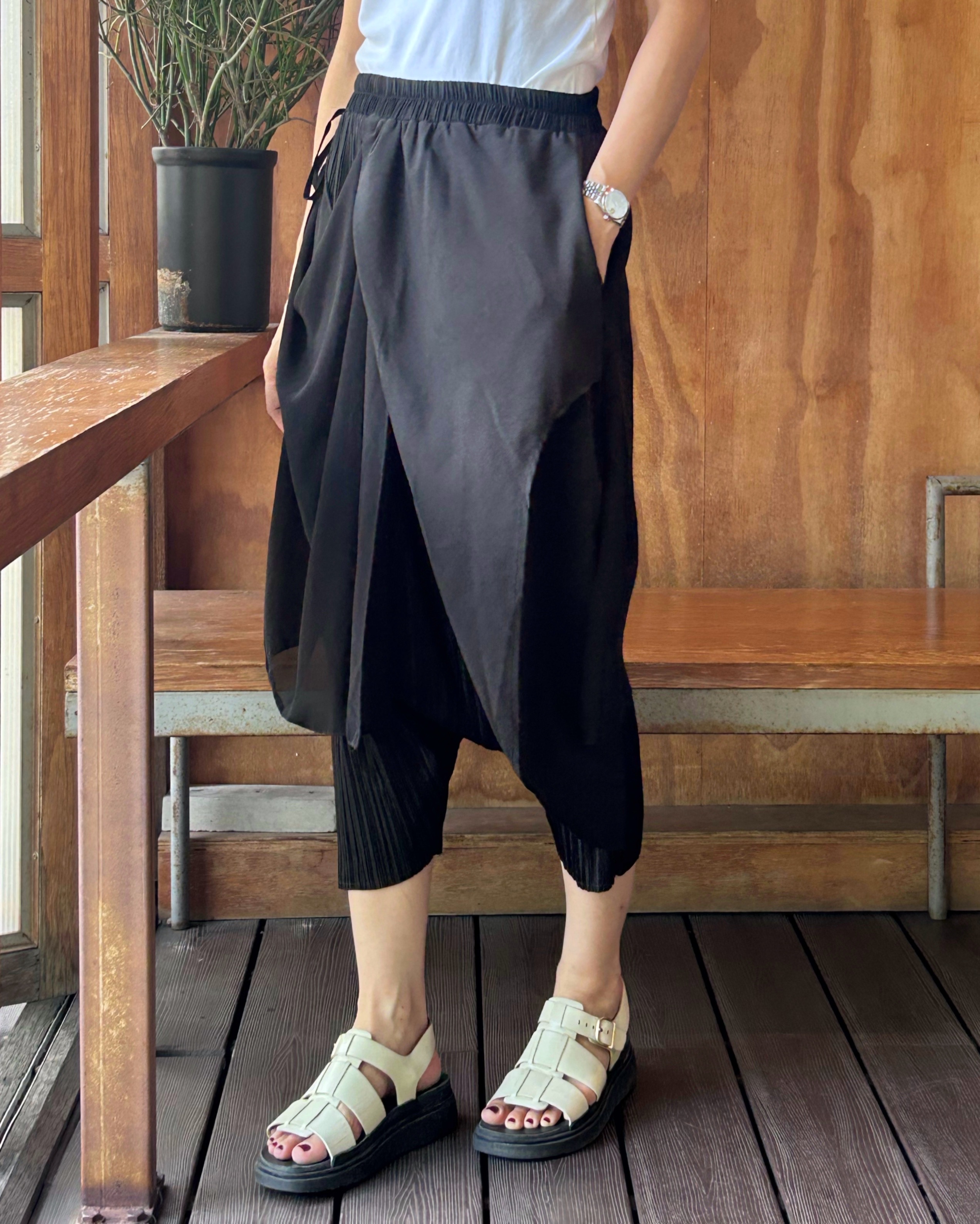 ยาว 32.5 นิ้ว 2MUAY รุ่น GA8720 กางเกงอัดพลีท WRAP HAREM PLEATED PANTS 4 สี FREE SIZE