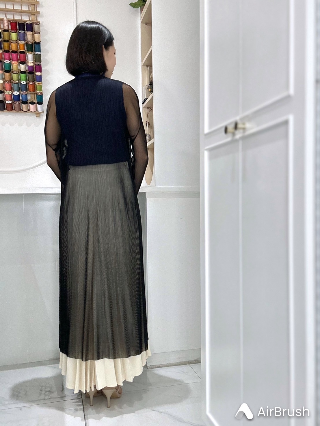 ปรับราคาลง20%!! 2MUAY รุ่น GJO1260 เสื้อคลุมพลีทคุณภาพ TRANSPARENT PLEATED LONG CARDIGAN 5 สี FREE SIZE