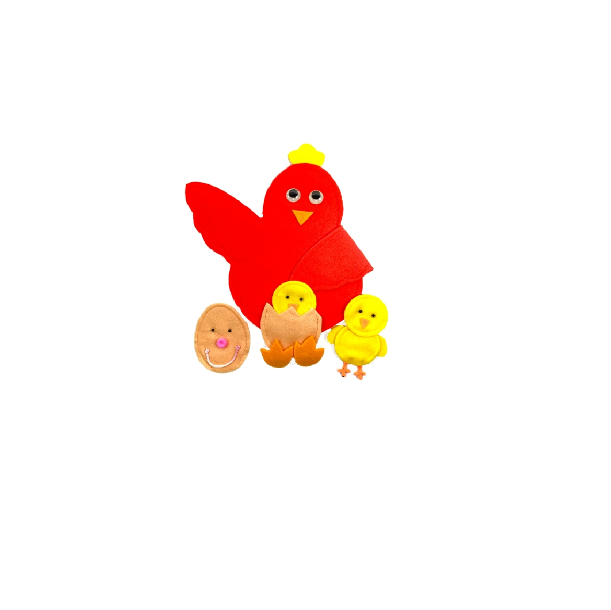 หุ่นมือ วงจรชีวิตไก่ ผลิตจากผ้า ของเล่นเสริมทักษะ,ของเล่นเด็ก, สื่อการสอนอนุบาล
