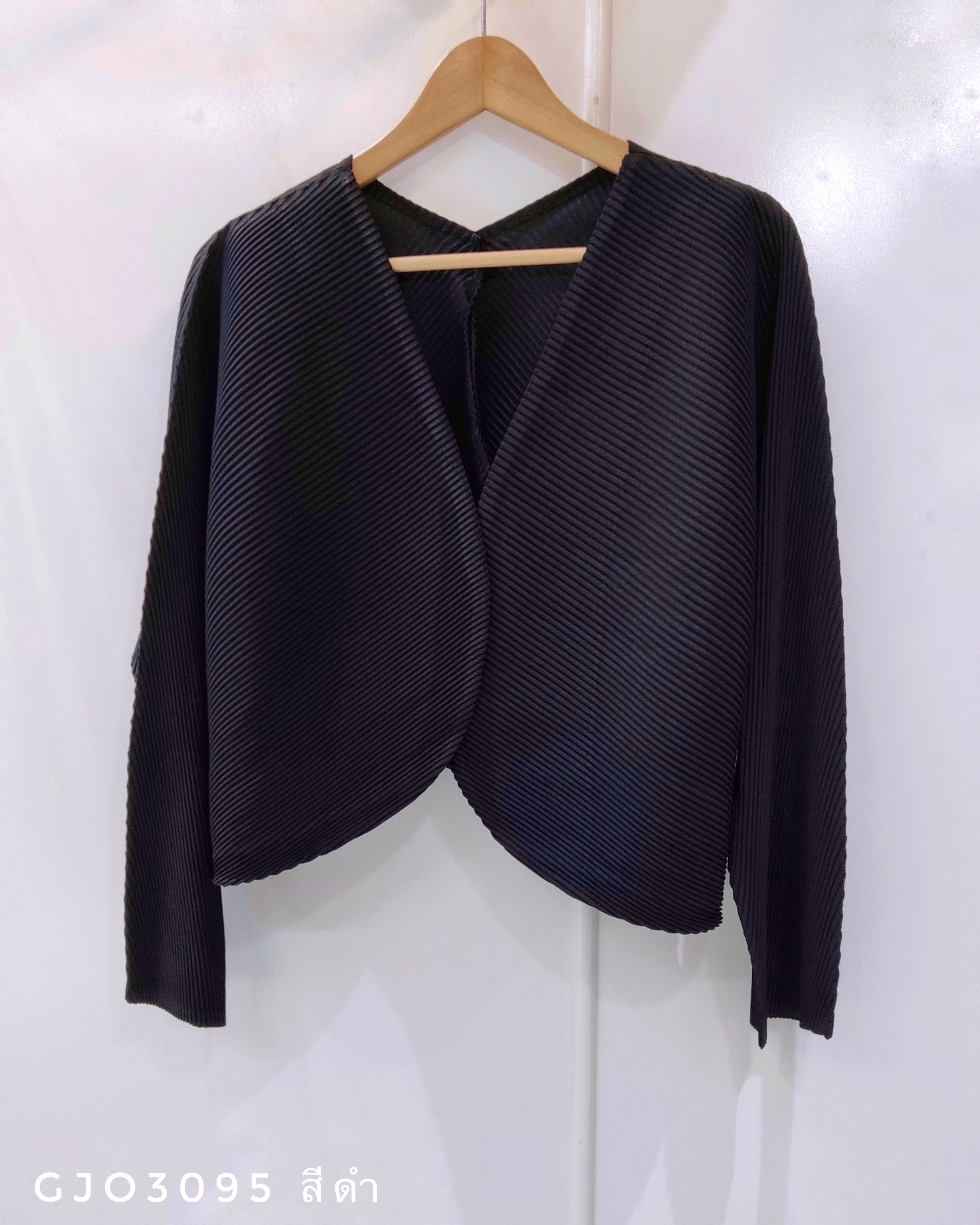 2MUAY รุ่น GJO3095 เสื้อคลุมผู้หญิง เสื้อคลุมพลีทคุณภาพ 6สี FREE SIZE LONG SLEEVE OPEN FRONT THICK PLEAT CARDIGAN