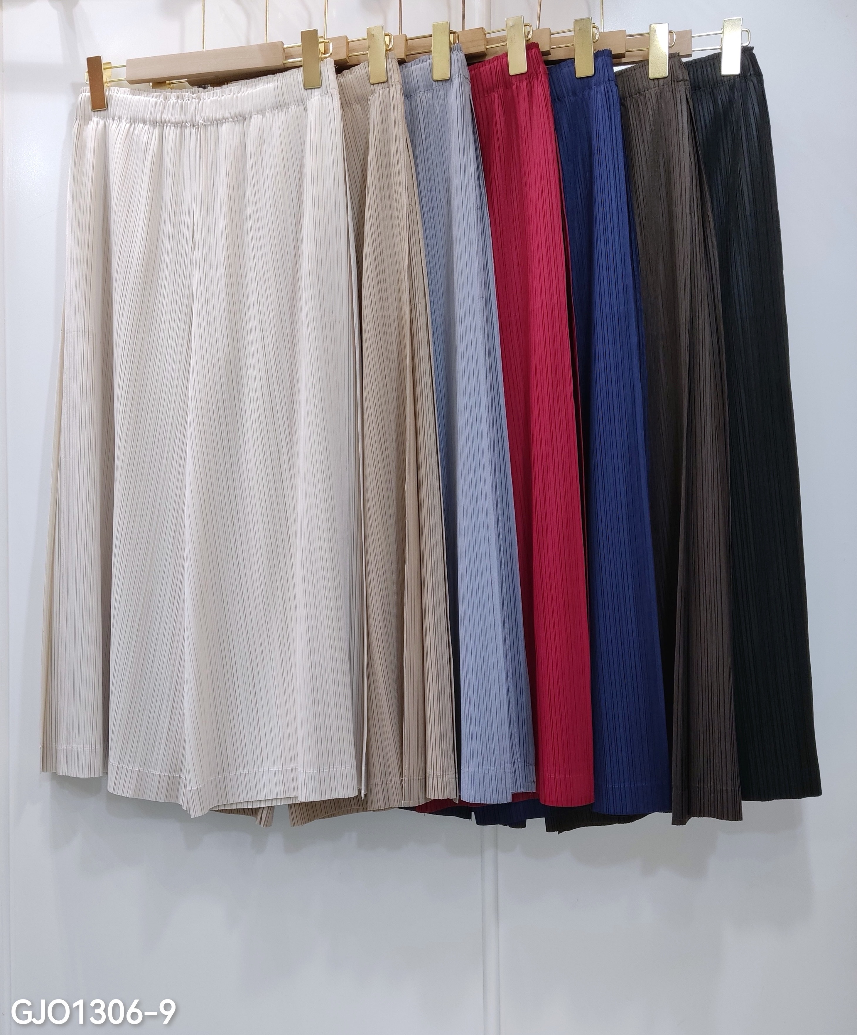 ยาว 33,ยาว 36นิ้ว 2MUAY รุ่น GJO1306 กางเกงพลีทคุณภาพ DOUBLE LAYER STRAIGHT PLEATED PANTS 15 สี FREE SIZE