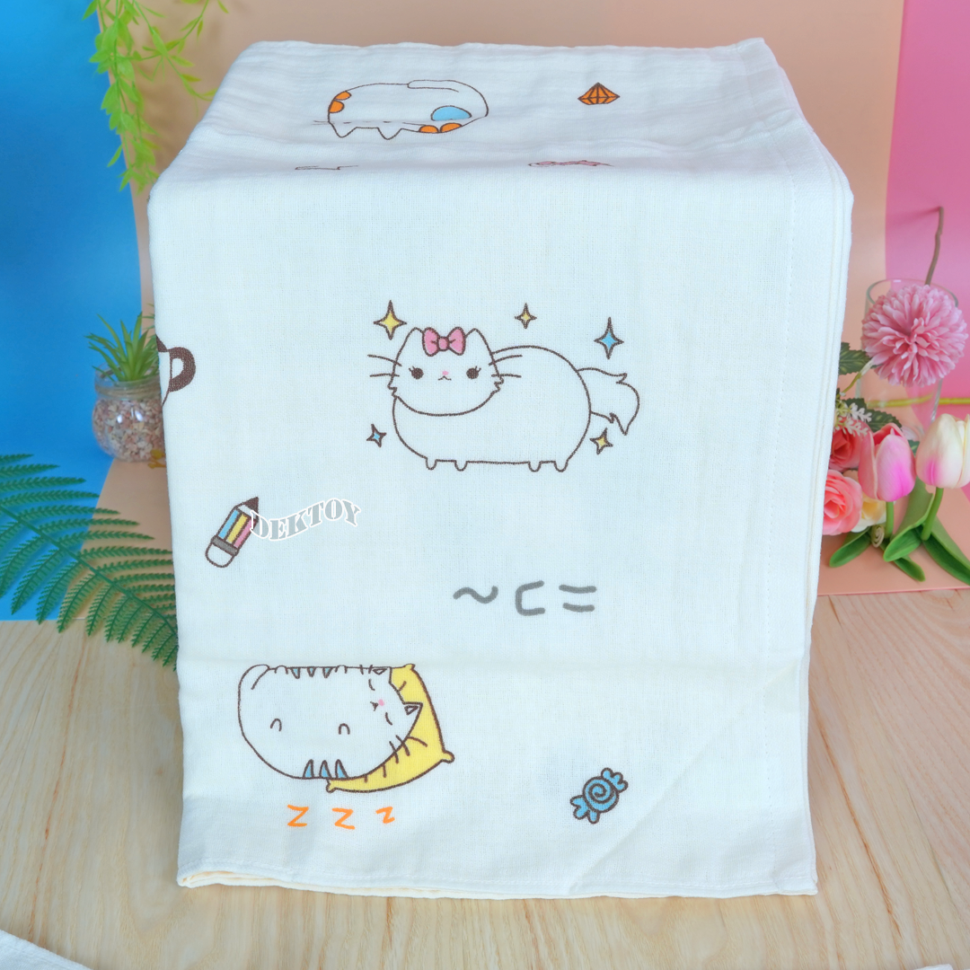 ผ้าเช็ดตัวเด็ก2หน้า ผ้าคอตตอน ผ้าขนหนู ไซส์ 24 x 48 นิ้ว