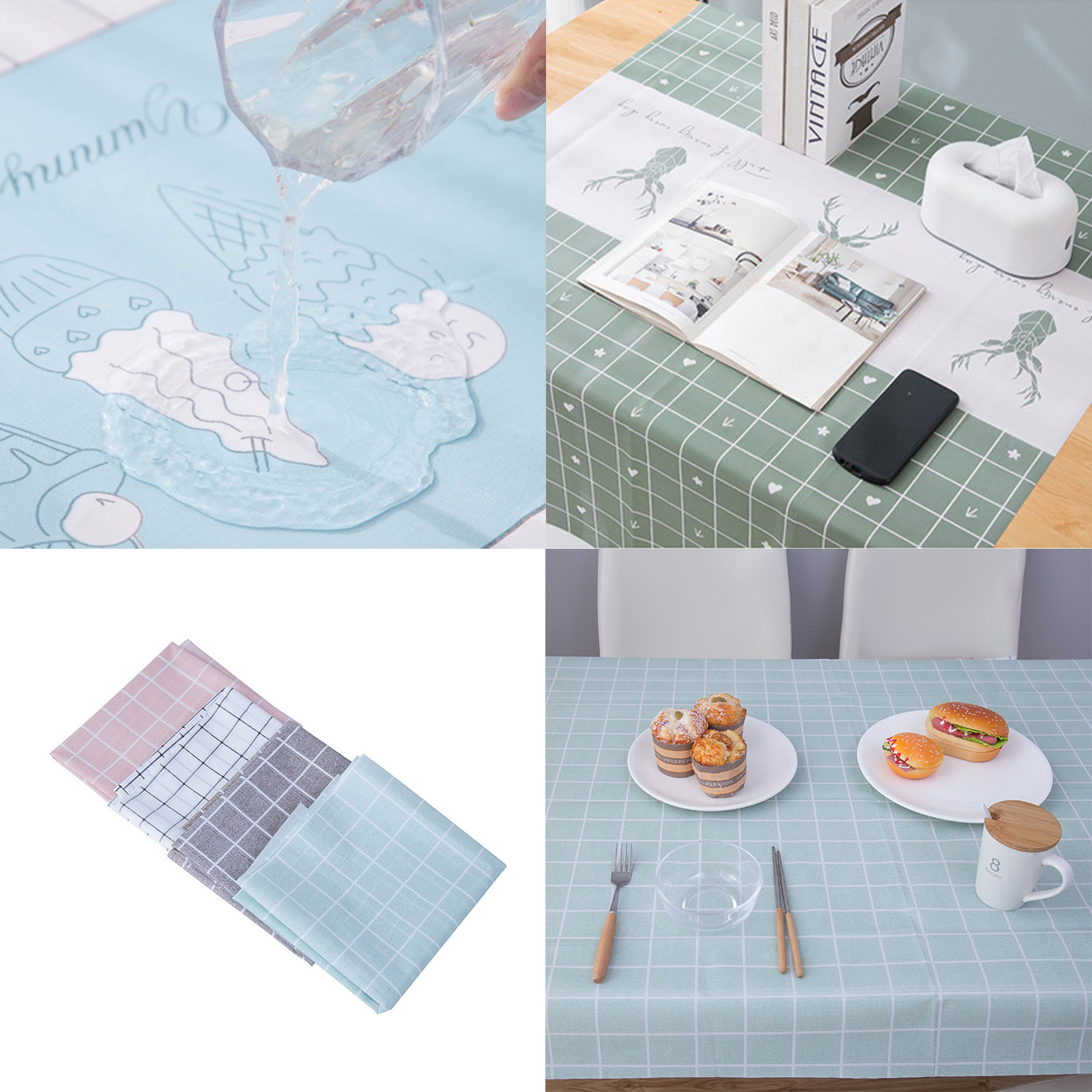 ผ้าปูโต๊ะ Set-3 PVC มี2ขนาด หลากหลายลาย พิมพ์ลายสวยงาน กันคราบสรกปก เช็ดทำความสะอาดง่าย ป้องกันริ้วร้อย กันน้ำ