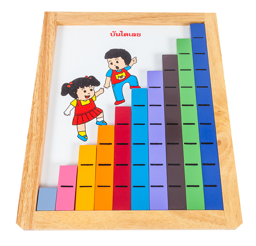 บันไดเลข, ของเล่นไม้, ของเล่นเสริมพัฒนาการ, ของเล่นเด็กอนุบาล, สื่อการสอนเด็กอนุบาล