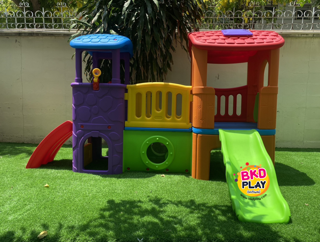 ส่งฟรี บ้านสไลเดอร์ปีนป่าย บ้านน้อย2ชั้น คละสี เลือกสีได้ ราคาต่อ1ชุด กระดานลื่นเด็ก เครื่องเล่นสนามกลางแจ้ง-ในร่ม พร้อมส่ง