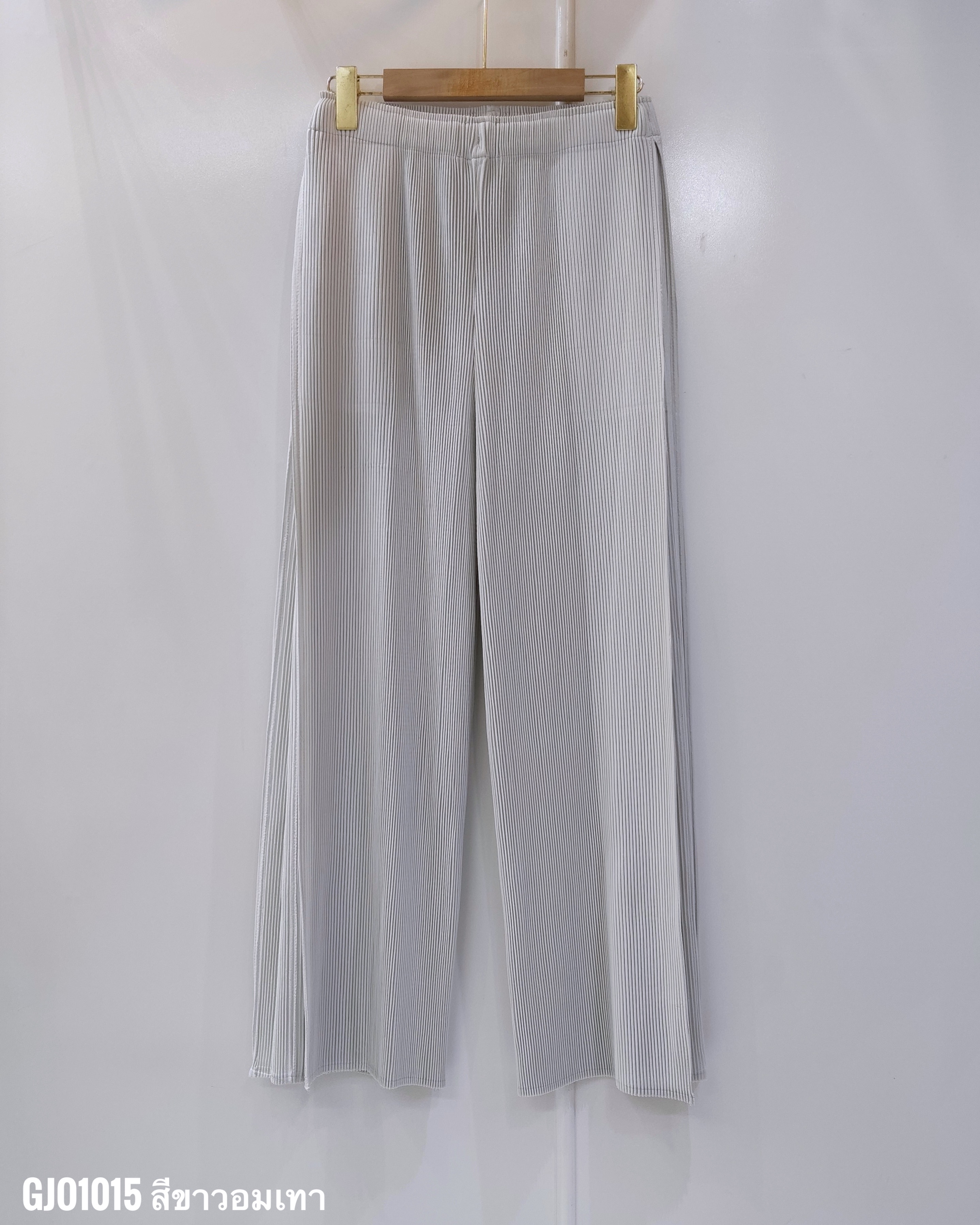 ยาว 37.5 นิ้ว 2MUAY รุ่น GJO1015 กางเกงอัดพลีท THICK DOUBLE LAYER STRAIGHT PLEAT PANTS 10 สี FREE SIZE